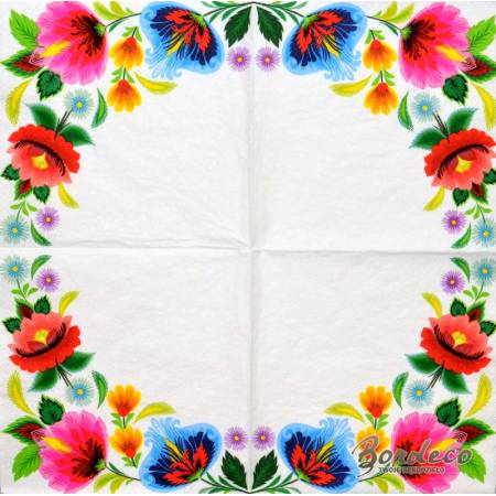 Serwetka do decoupage firmy DAISY ludowe wzory 33x33